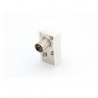 FICHE COAX FEMELLE COUDEE 9.5mm/2.3mm - BLANC