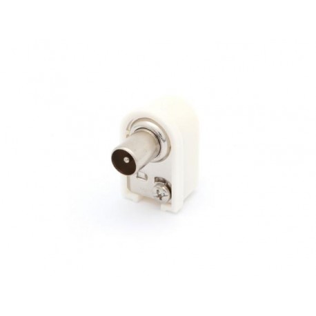 FICHE COAX MALE COUDEE 9.5mm/2.3mm - BLANC
