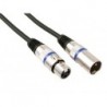 CABLE PROFESSIONNEL XLR. XLR MALE VERS XLR FEMELLE (1m NOIR)