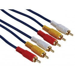 CABLE AUDIO/VIDEO - 3 x RCA MALE VERS 3 x RCA MALE. 10m