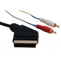 CABLE AUDIO/VIDEO - PERITEL MALE VERS 2 x RCA MALE. 3m