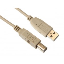 CABLES USB 2.0 - FICHE USB B VERS FICHE USB A/ DE BASE /2.5m