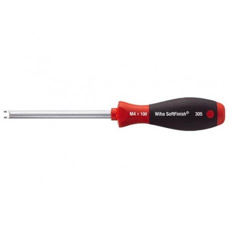 WIHA - TOURNEVIS POUR ECROUS A FENTE SOFTFINISH - LAME RONDE - M4 x 100