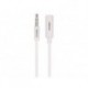 CABLE 3.5 mm 3 BROCHES STEREO MALE vers 3.5 mm 3 BROCHES STEREO FEMELLE - BLANC - 1 m