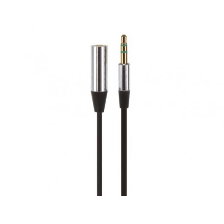CABLE STEREO MALE 3.5 mm VERS STEREO FEMELLE 3.5 mm - GAINE PLATE ET FLEXIBLE - 1 m