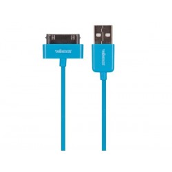 CABLE USB A MALE VERS APPLE® 30 BROCHES MALE - BLEU - 1 m