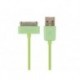 CABLE USB A MALE VERS APPLE® 30 BROCHES MALE - VERT - 1 m