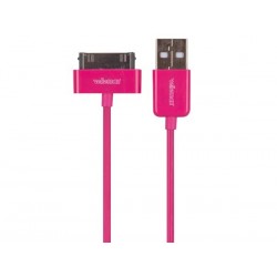 CABLE USB A MALE VERS APPLE® 30 BROCHES MALE - MAGENTA - 1 m