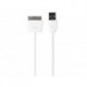 CABLE SPIRALE USB A MALE VERS APPLE® 30 BROCHES MALE - BLANC - 1.50 m