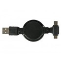 ADAPTATEUR DE RECHARGE USB VERS MICRO USB MINI USB - RETRACTABLE