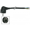 CORDON SECTEUR BIPOLAIRE NOIR (90o) TERRE - 3m