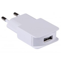 CHARGEUR ULTRAPLAT AVEC CONNEXION USB 5 V - 1 A - BLANC
