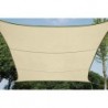 VOILE SOLAIRE PERMEABLE - CARRE - 5 x 5 m - COULEUR : CHAMPAGNE