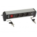 BLOC MULTIPRISES DE BUREAUX AVEC 3 PRISES ET 2 PORTS USB