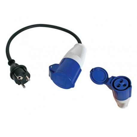 CABLE ADAPTATEUR AVEC FICHE SCHUKO VERS FICHE FEMELLE CEE