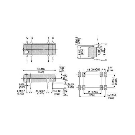 DIL RELAIS 0.5A/10W max. 1 x TRAVAIL 12Vcc