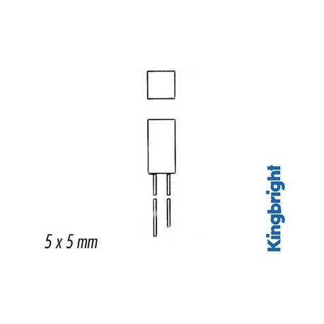 LED CARREE VERTE DIFFUSANTE 5 x 5mm