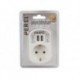 SIMPLE PRISE ELECTRIQUE AVEC CHARGEUR USB - 2 PORTS - 3.15 A -