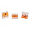 MINI BORNE DE CONNEXION A LEVIER 3 x 0.2 - 4 mm² POUR TOUT TYPE DE CABLE - 1 pièce