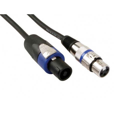 CABLE HAUT-PARLEUR PROFESSIONNEL. CONNECTEUR HAUT-PARLEUR 4P MALE VERS XLR FEMELLE (5m)