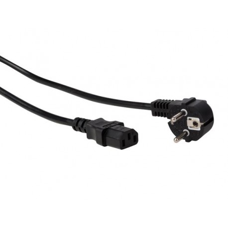 CABLE D'ALIMENTATION NOIR CEE 7/7 90o C13 L 1.5 m. 3G1.0 mm²
