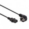 CABLE D'ALIMENTATION NOIR CEE 7/7 90o C13 L 2.5 m H05VV-F 3G1.0 mm²