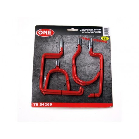 CROCHETS - ROUGE - 8 pcs