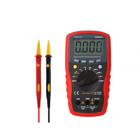  multimetre numerique a selection de plage automatique- cat. iii 600 v / cat. iv 300 v - 15 a - 4000 points 