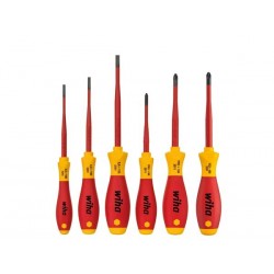  wiha jeu de tournevis softfinish® electric slimfix fente, phillips, plusminus/pozidriv 6 pcs (38362) 