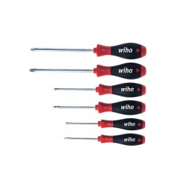  wiha jeu de tournevis softfinish® phillips, pozidriv 6 pcs (26146) 