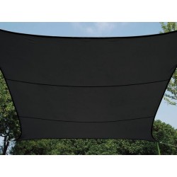  voile solaire permeable - carre - 3.6 x 3.6 m - couleur: anthracite 