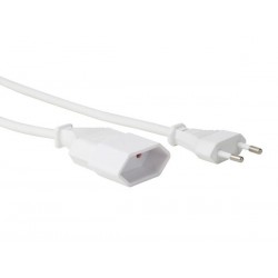  cable d'alimentation blanc cee 7/16 "fiche euro"+ c7 l:1.8 m h03vvh2-f 2g0.75 mm² 