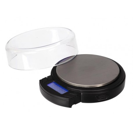  mini balance de precision numerique - rond - 500 g / 0.1 g - avec ecran lcd retractable  
