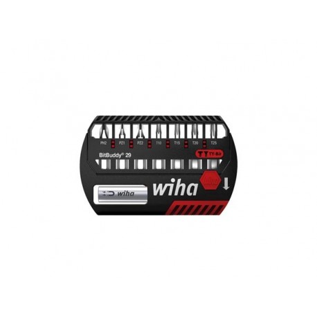  wiha jeu d'embouts bitbuddy® embout ty de 29 mm phillips, pozidriv, torx® 8 pcs 1/4" (42138) 