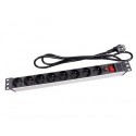  BLOC MULTIPRISE - 8 PRISES - TERRE FRANÇAISE - POUR RACK 19" 